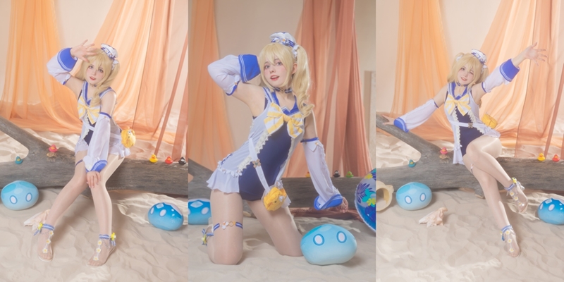 Saya Scarlet – Barbara Swimsuit (Genshin Impact)