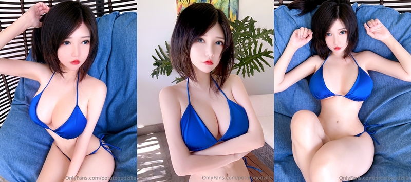 Potato Godzilla – Blue Bikini [30P]