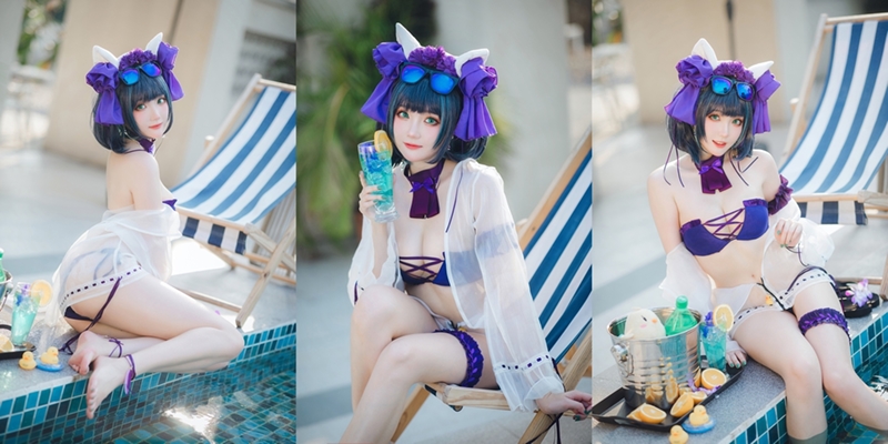Guaxichan 瓜希酱 – Cheshire Swimsuit (Azur Lane) [32P]